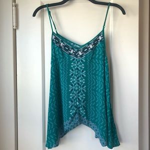 NWOT Flowy Green & Blue Tank Top